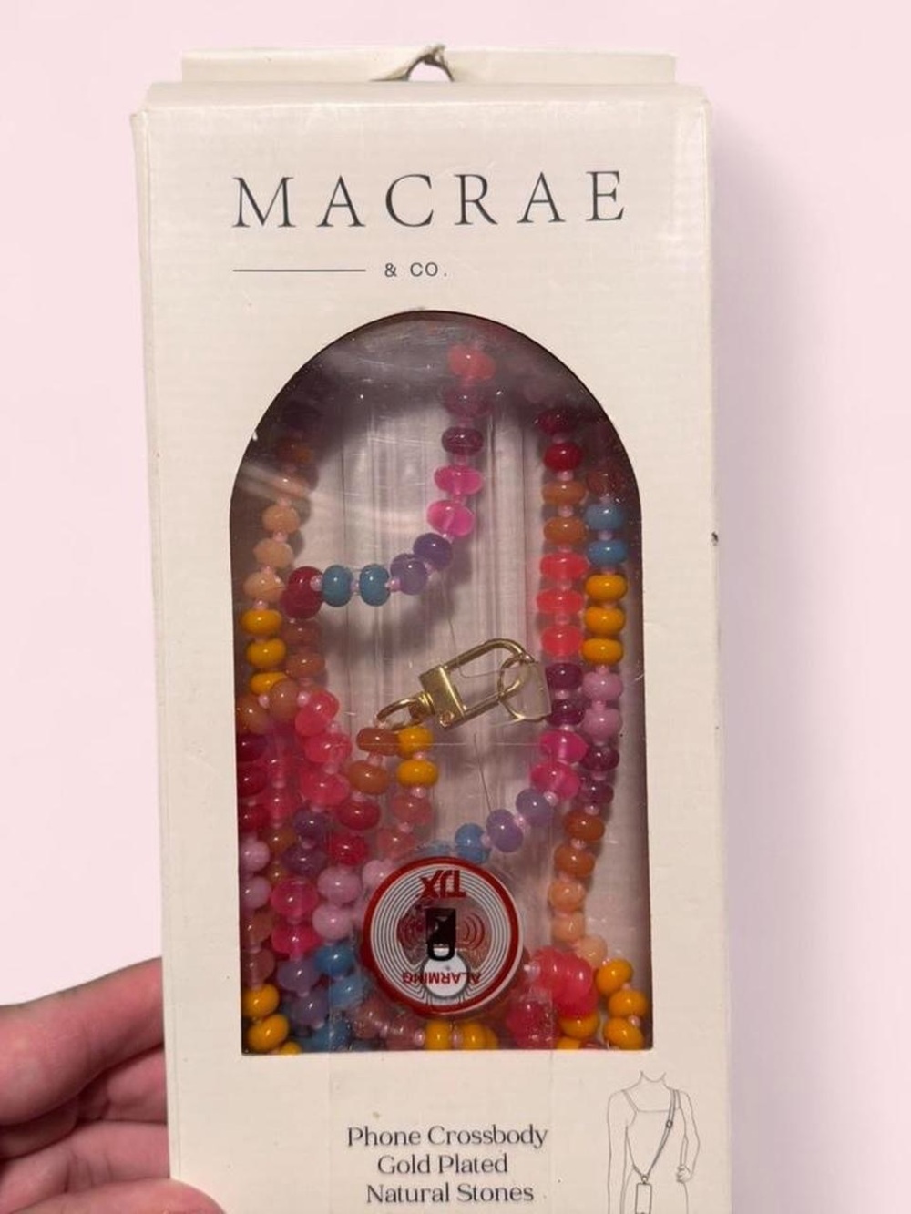 Macrae Multicolor Beaded Phone Crossbody - Pink & Yellow